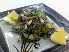 ゴーヤと昆布の寄せ揚げ