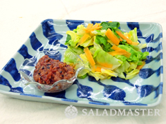 春キャベツの雑穀梅ソース