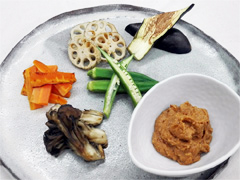 グリル野菜の納豆ソース