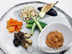 グリル野菜の納豆ソース